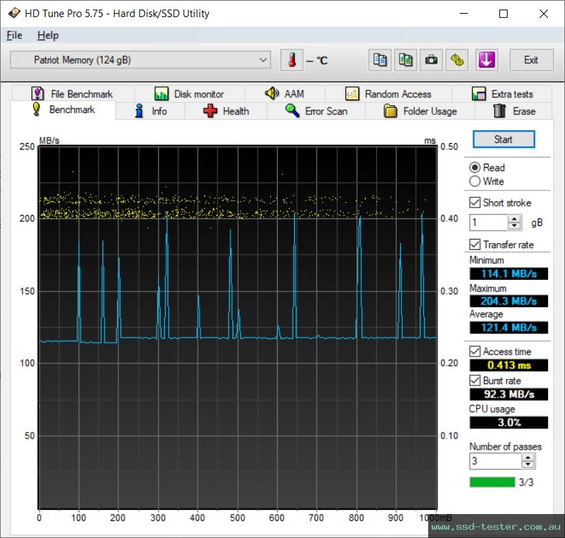 HD Tune TEST: Patriot Supersonic Boost XT 128GB