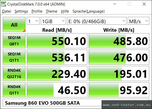 CrystalDiskMark Benchmark TEST: Samsung 860 EVO 500GB