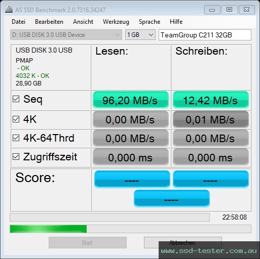 AS SSD TEST: TeamGroup C211 32GB