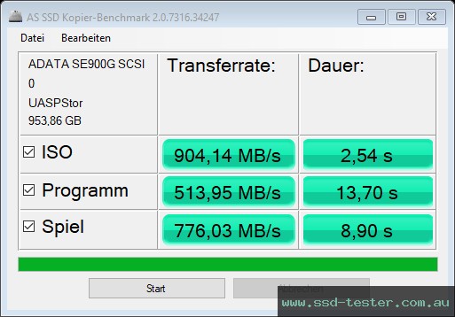 AS SSD TEST: ADATA SE900G 1TB