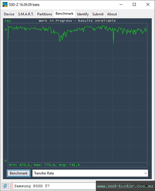 SSD-Z TEST: Samsung Portable SSD T7 2TB