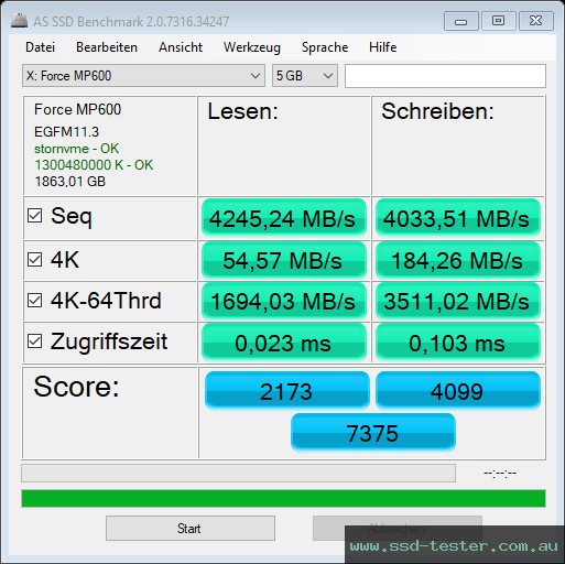 AS SSD TEST: Corsair MP600 2TB