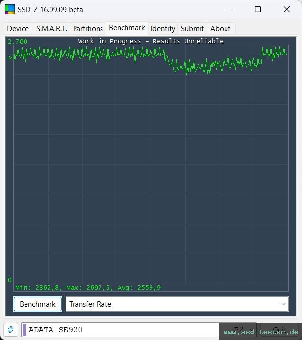 SSD-Z TEST: ADATA SE920 1TB