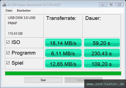 AS SSD TEST: Emtec B110 Click Easy 128GB