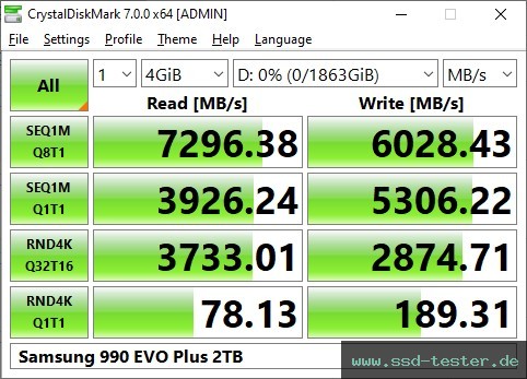 CrystalDiskMark Benchmark TEST: Samsung 990 EVO Plus 2TB