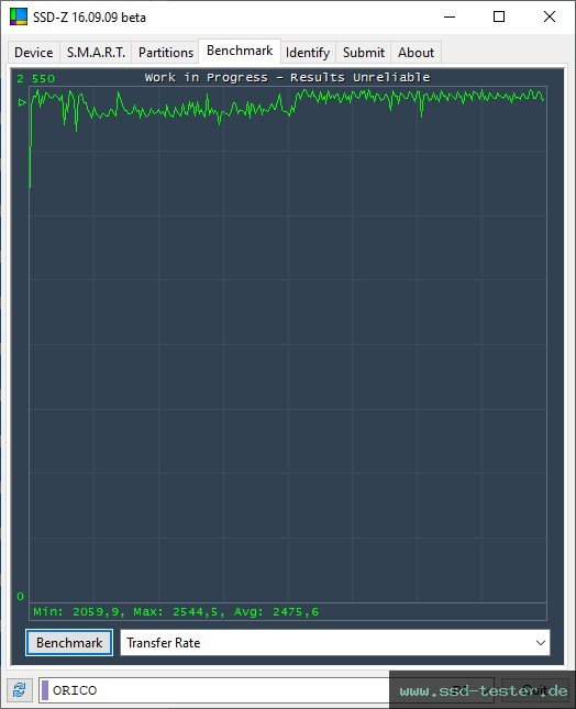SSD-Z TEST: ORICO J-10 512GB