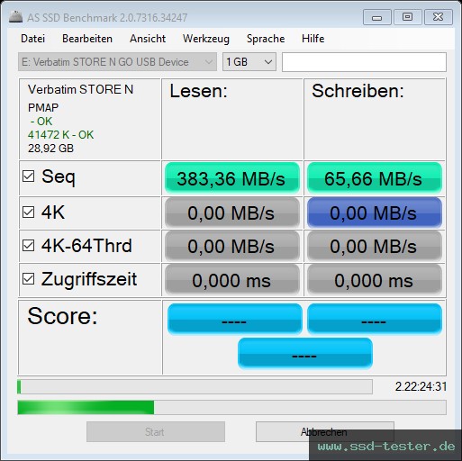 AS SSD TEST: Verbatim V3 Max 32GB