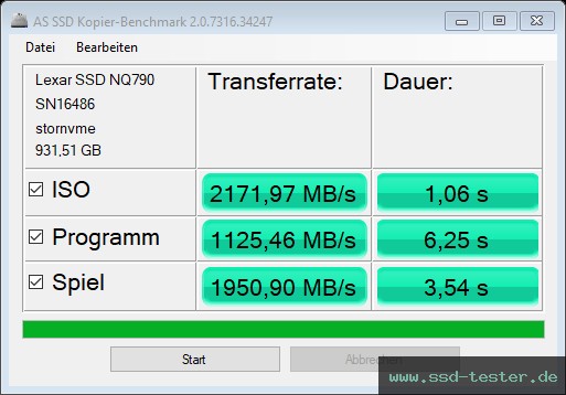 AS SSD TEST: Lexar NQ790 1TB