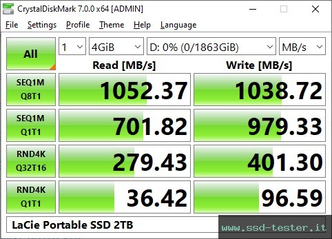 CrystalDiskMark Benchmark TEST: LaCie Portable SSD 2TB