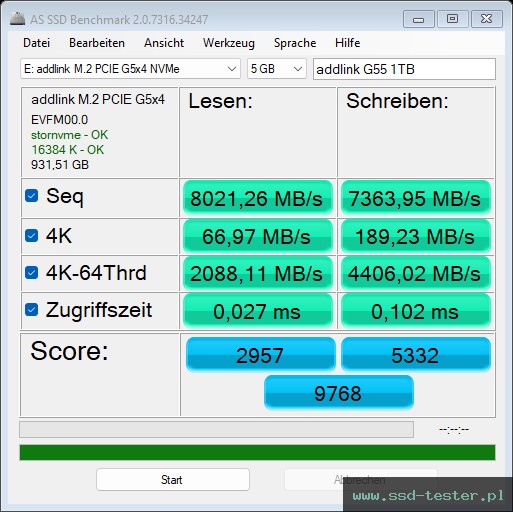 AS SSD TEST: addlink G55 1TB