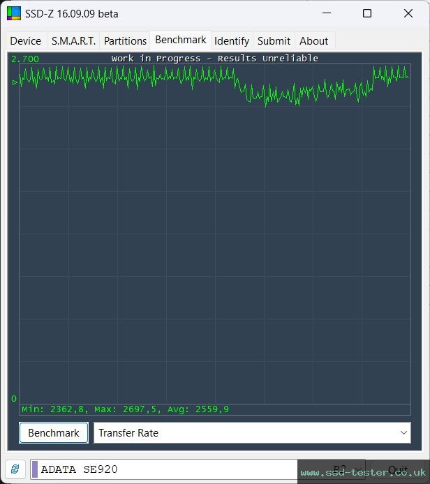 SSD-Z TEST: ADATA SE920 1TB