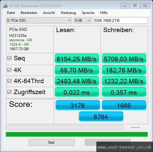 AS SSD TEST: SSK 7400 2TB