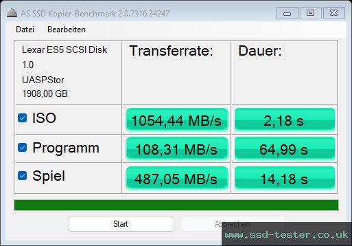 AS SSD TEST: Lexar ES5 2TB