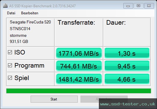 AS SSD TEST: Seagate FireCuda 520 1TB