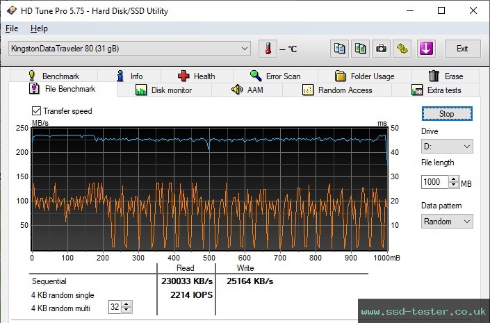 HD Tune Endurance Test TEST: Kingston DataTraveler 80 32GB