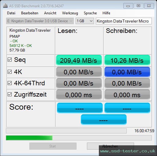 AS SSD TEST: Kingston DataTraveler Micro 64GB