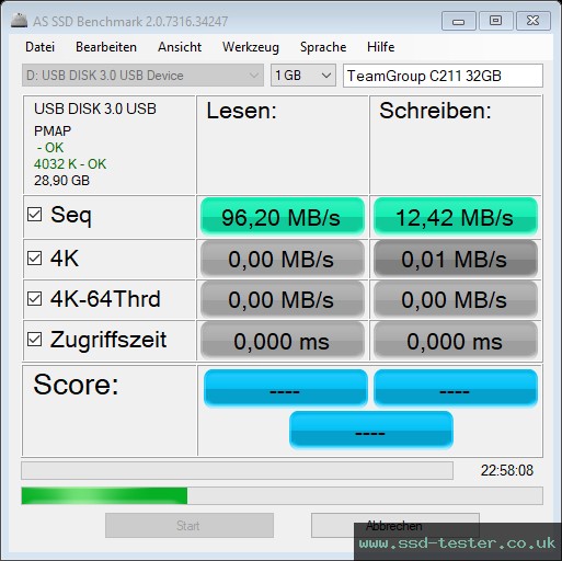 AS SSD TEST: TeamGroup C211 32GB