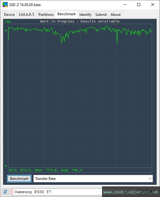 SSD-Z TEST: Samsung Portable SSD T7 2TB