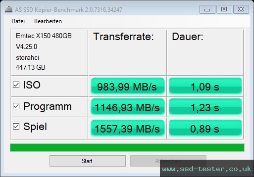 AS SSD TEST: Emtec X150 Power Plus 480GB
